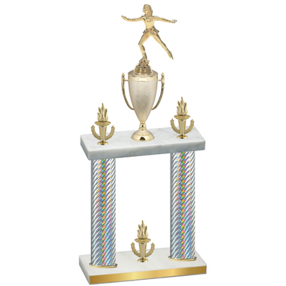 Double Silver Carbon Fiber Victory Skater Trophy