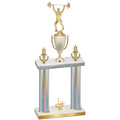 Double Silver Carbon Fiber First Place Weights Trophy