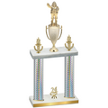 Double Silver Carbon Fiber Year Holiday Trophy