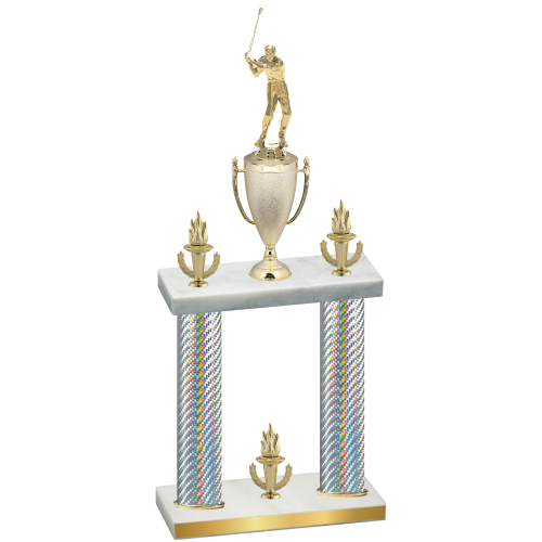 Double Silver Carbon Fiber Victory Golf Trophy