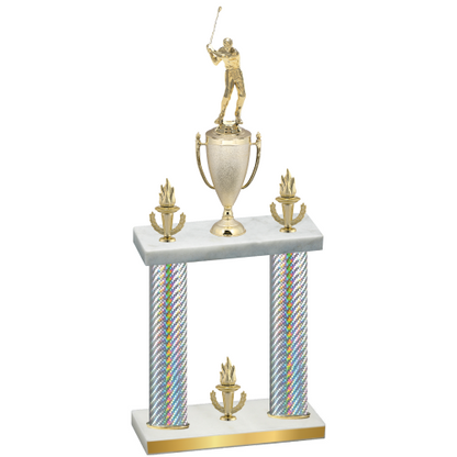 Double Silver Carbon Fiber Victory Golf Trophy