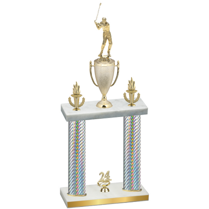Double Silver Carbon Fiber Year Golf Trophy