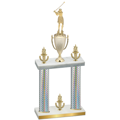 Double Silver Carbon Fiber Victory Golf Trophy