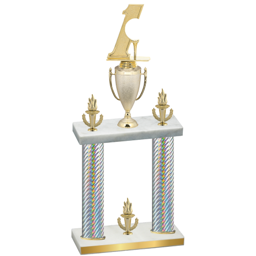Double Silver Carbon Fiber Victory Golf Trophy