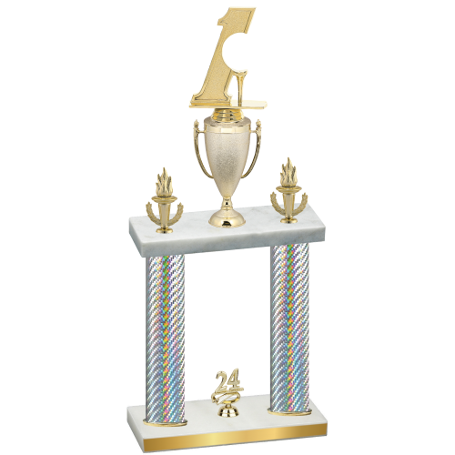 Double Silver Carbon Fiber Year Golf Trophy