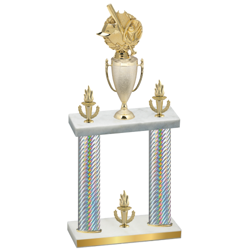 Double Silver Carbon Fiber Victory Baseball Trophy