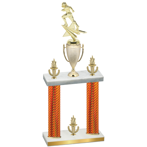 Double Orange Carbon Fiber Victory Football Trophy
