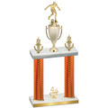 Double Orange Carbon Fiber Fourth Place Soccer Trophy