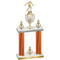 Double Orange Carbon Fiber Victory Soccer Trophy