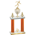 Double Orange Carbon Fiber Fourth Place Running Trophy
