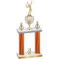 Double Orange Carbon Fiber Year Tennis Trophy