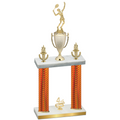 Double Orange Carbon Fiber Fourth Place Tennis Trophy