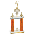 Double Orange Carbon Fiber Year Tennis Trophy