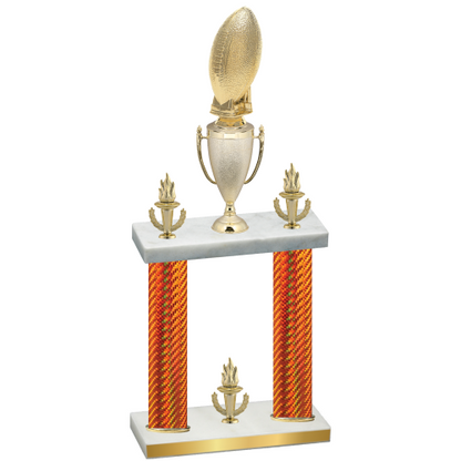 Double Orange Carbon Fiber Victory Football Trophy