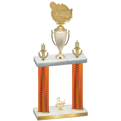 Double Orange Carbon Fiber Third Place Tennis Trophy