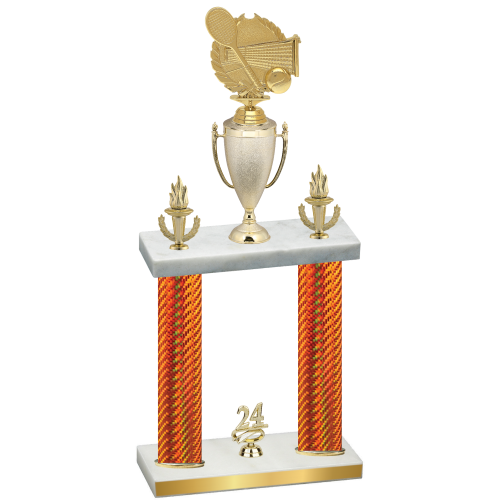 Double Orange Carbon Fiber Year Tennis Trophy