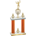 Double Orange Carbon Fiber Victory Volleyball Trophy