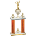 Double Orange Carbon Fiber Victory Volleyball Trophy