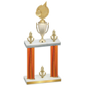 Double Orange Carbon Fiber Victory Volleyball Trophy