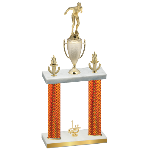 Double Orange Carbon Fiber First Place Swimming Trophy