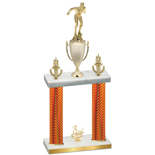 Double Orange Carbon Fiber Third Place Swimming Trophy
