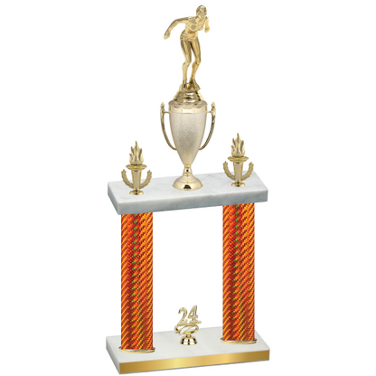 Double Orange Carbon Fiber Year Tennis Trophy