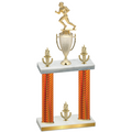 Double Orange Carbon Fiber Victory Football Trophy