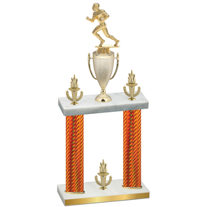 Double Orange Carbon Fiber Victory Football Trophy
