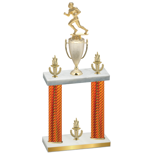 Double Orange Carbon Fiber Victory Football Trophy