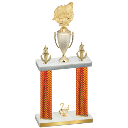 Double Orange Carbon Fiber Second Place Swimming Trophy