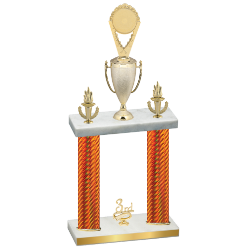 Double Orange Carbon Fiber Third Place Insert Trophy
