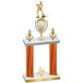 Double Orange Carbon Fiber Fourth Place Hockey Trophy