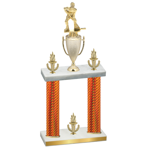 Double Orange Carbon Fiber Victory Hockey Trophy