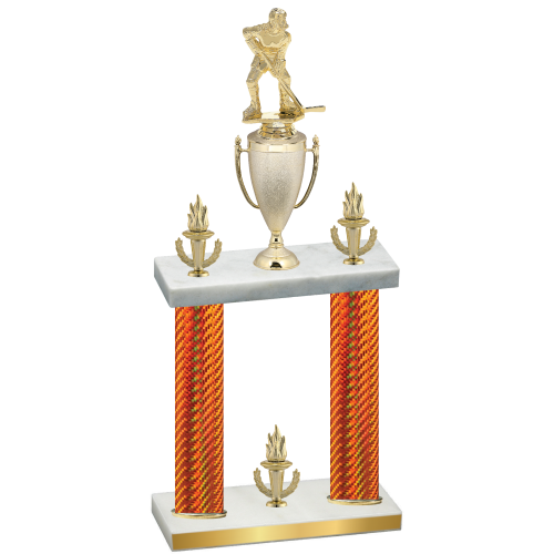 Double Orange Carbon Fiber Victory Hockey Trophy