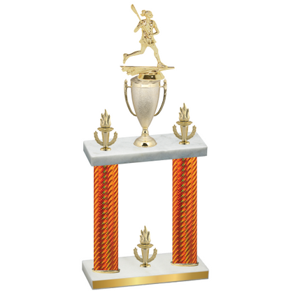 Double Orange Carbon Fiber Victory Lacrosse Trophy