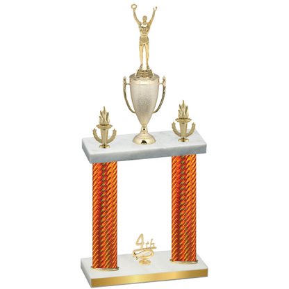 Double Orange Carbon Fiber Fourth Place Victory Trophy