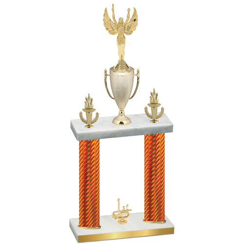 Double Orange Carbon Fiber First Place Victory Trophy