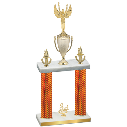 Double Orange Carbon Fiber Third Place Victory Trophy