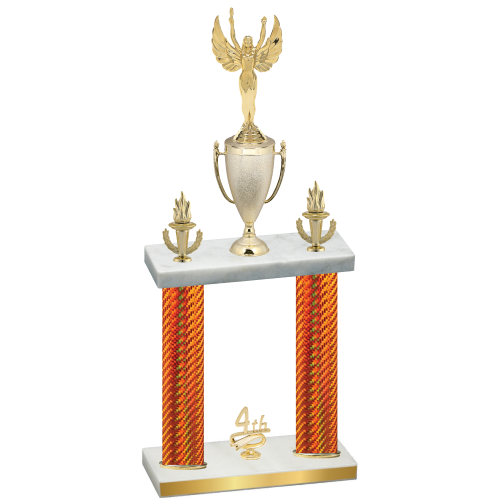 Double Orange Carbon Fiber Fourth Place Victory Trophy
