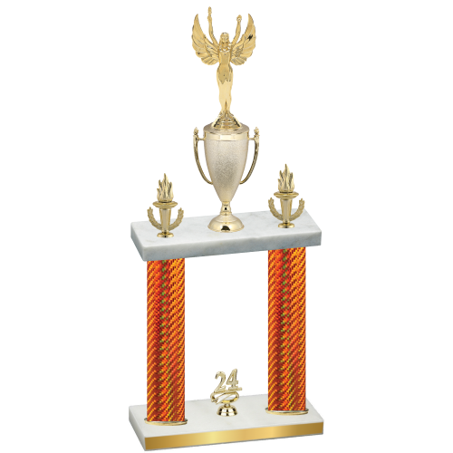 Double Orange Carbon Fiber Year Victory Trophy