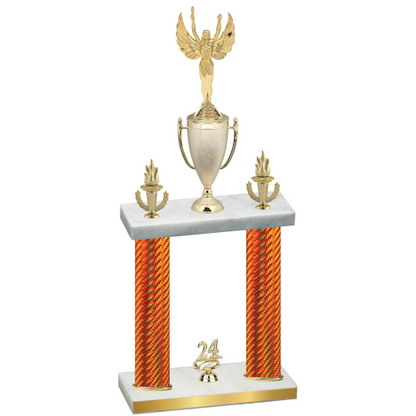 Double Orange Carbon Fiber Year Victory Trophy