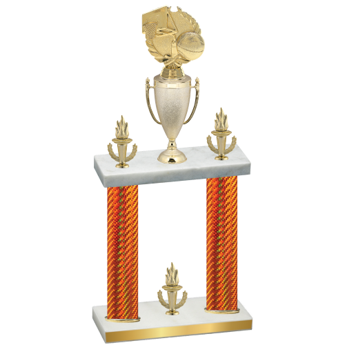 Double Orange Carbon Fiber Victory Basketball Trophy