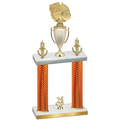 Double Orange Carbon Fiber Year Basketball Trophy