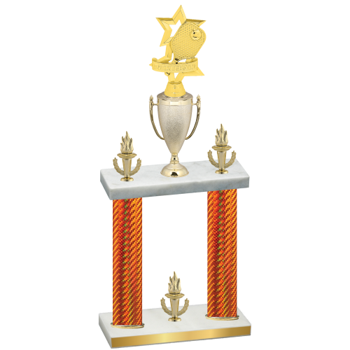 Double Orange Carbon Fiber Victory Pickleball Trophy