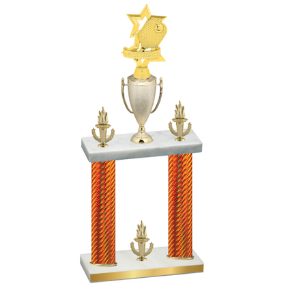 Double Orange Carbon Fiber Victory Pickleball Trophy