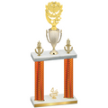 Double Orange Carbon Fiber Fourth Place Pickleball Trophy