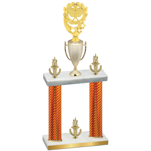 Double Orange Carbon Fiber Victory Pickleball Trophy