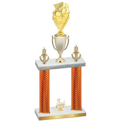 Double Orange Carbon Fiber Third Place Pickleball Trophy