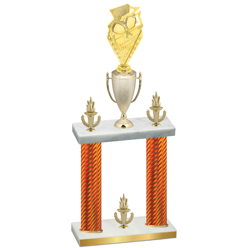 Double Orange Carbon Fiber Victory Pickleball Trophy