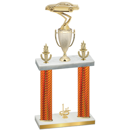 Double Orange Carbon Fiber First Place Cars Trophy